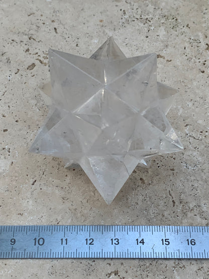 Étoile de Sirius (12 branches) en cristal de roche (quartz). Ø 70mm de diamètre - 149,5 grammes ! (Copie)