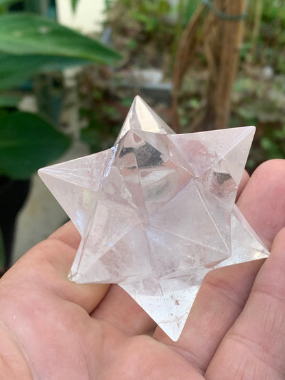 Étoile de Sirius (12 branches) en cristal de roche (quartz). Ø 70mm de diamètre - 149,5 grammes ! (Copie)