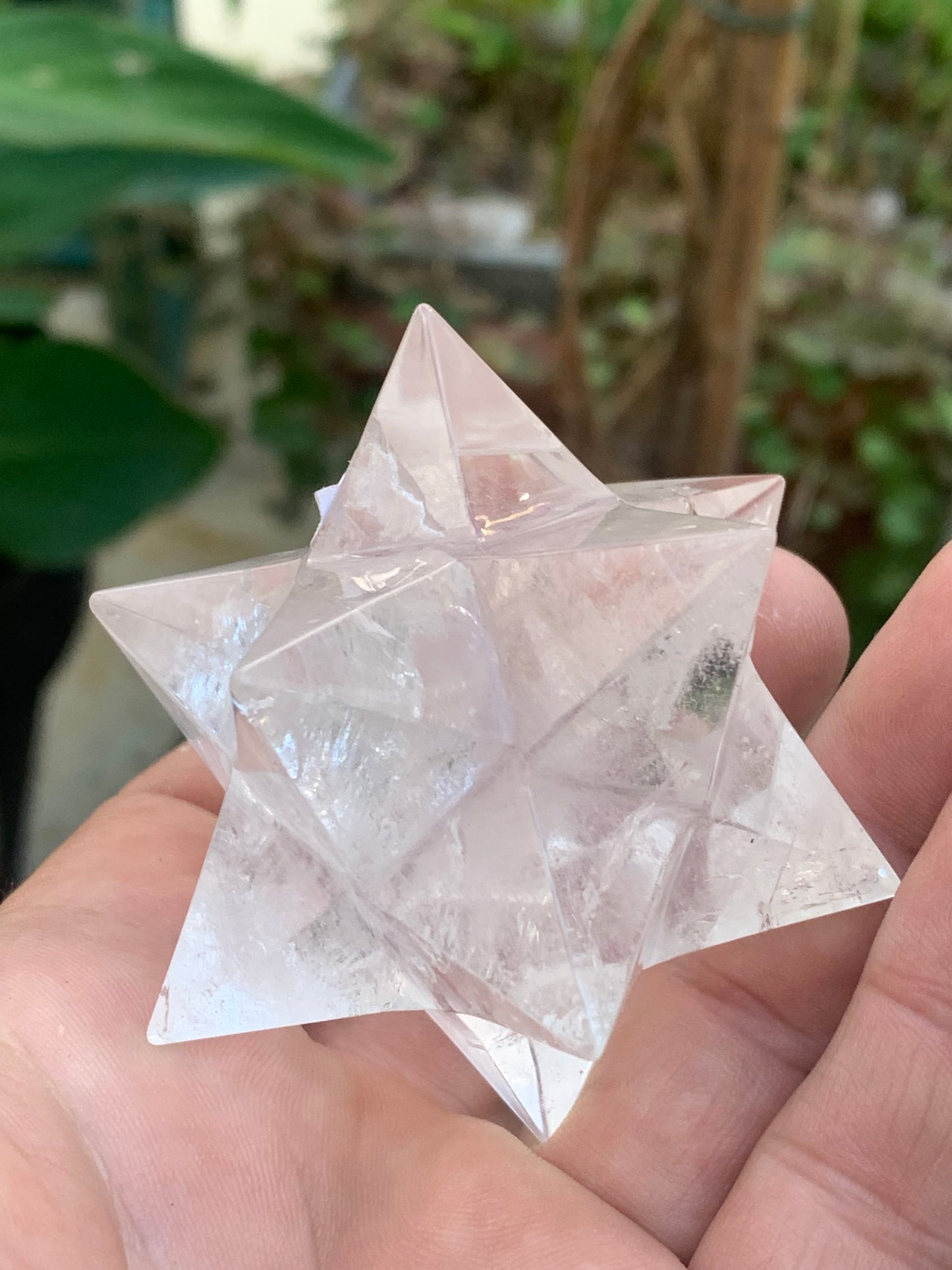 Étoile de Sirius (12 branches) en cristal de roche (quartz). Ø 70mm de diamètre - 149,5 grammes ! (Copie)