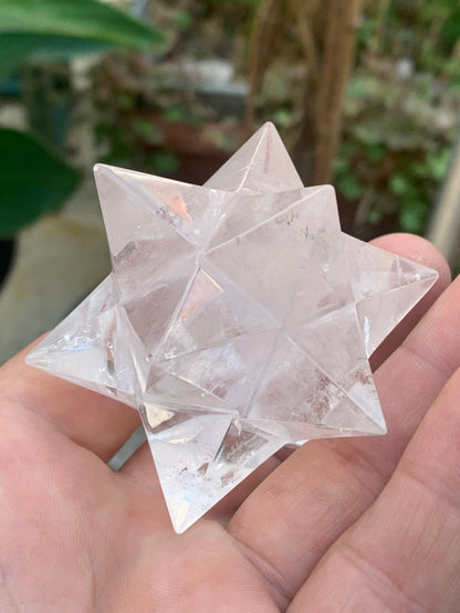 Étoile de Sirius (12 branches) en cristal de roche (quartz). Ø 70mm de diamètre - 149,5 grammes ! (Copie)