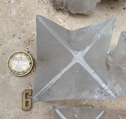Mercaba/ Mercabah/ Merkabah (étoile à 8 branches), en cristal de roche, améthyste ou quartz rose. De 1,6 à 5cm, qualité A à AAA !