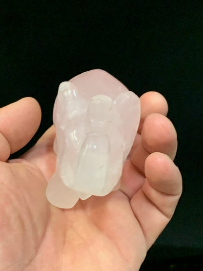 Quartz rose, Éléphant de taille L - 10 x 7 x 4 centimètres - 300 grammes