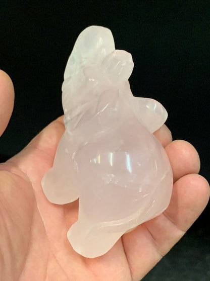 Quartz rose, Éléphant de taille L - 10 x 7 x 4 centimètres - 300 grammes