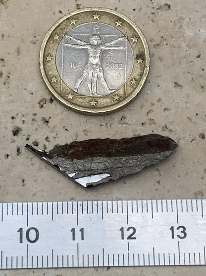 Météorite 'Muonionalusta' de 30 x 10 x 3mm - 2 grammes. Vendu avec coffret 'loupe' !