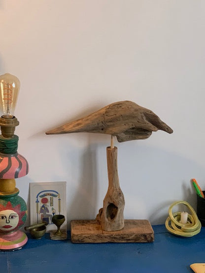 Sculpture en bois flotté de Loire 'Tête d'Oiseau' - 40 cm de hauteur × 35 × 10 / ± 1 kg - Création Zen Curiosity