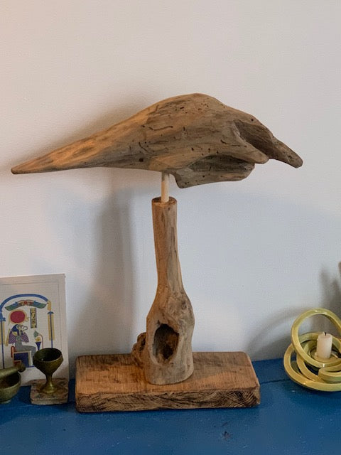 Sculpture en bois flotté de Loire 'Tête d'Oiseau' - 40 cm de hauteur × 35 × 10 / ± 1 kg - Création Zen Curiosity