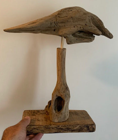 Sculpture en bois flotté de Loire 'Tête d'Oiseau' - 40 cm de hauteur × 35 × 10 / ± 1 kg - Création Zen Curiosity