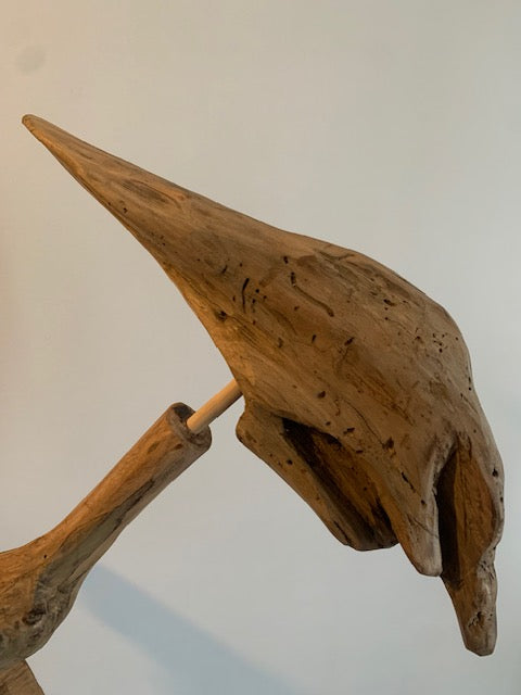 Sculpture en bois flotté de Loire 'Tête d'Oiseau' - 40 cm de hauteur × 35 × 10 / ± 1 kg - Création Zen Curiosity