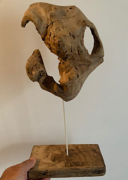 Sculpture en bois flotté de Loire 'Vies âge' - 45 cm de hauteur × 20 × 10 / ± 800 gr. - Création Zen Curiosity