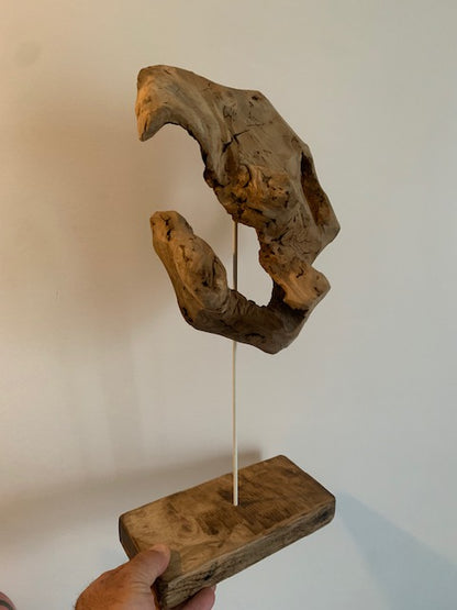 Sculpture en bois flotté de Loire 'Vies âge' - 45 cm de hauteur × 20 × 10 / ± 800 gr. - Création Zen Curiosity