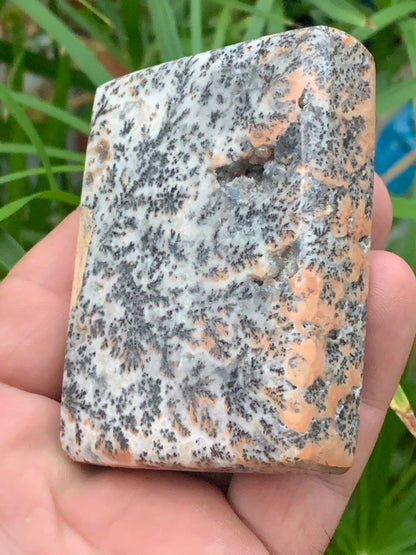 Jaspe/ Agate dendritique - forme libre de 214,7 grammes - 77x60x20mm. Très beau morceau en forme de savon !