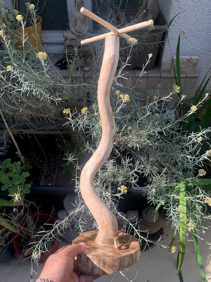 Support en bois recyclé, branches pliables, pour carillons Koshi/Zaphir – 54 x 20 x 17 cm - Création Zen Curiosity