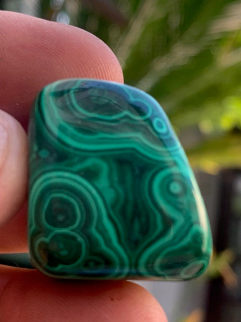 Malachite, pierre roulée de 28 mm x 23 x 21 - 37,2 gr.