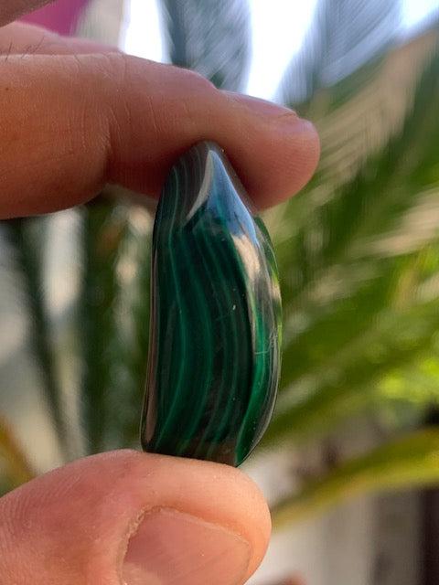Malachite, tumbled stone of 40 mm x 30 x 15 - 33.3 gr.