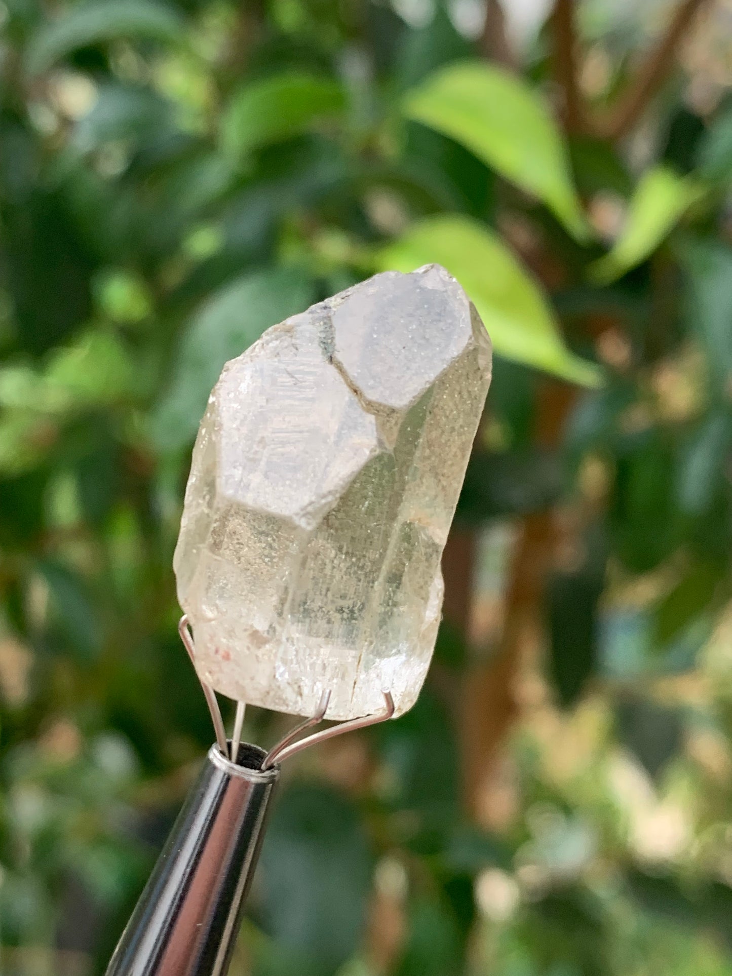 Cristal de Roche – Cristaux naturels jumelés – ± 27 mm de haut × 22 × 10 – 8 gr. !