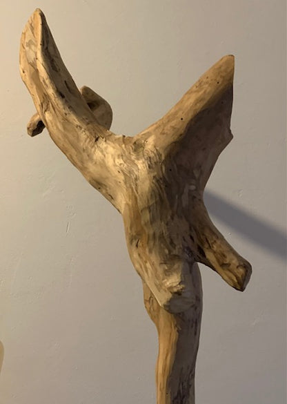 Sculpture en bois flotté de Loire : 'Tête de Cerf' - 94 cm de hauteur × 33 × 33 - Création Zen Curiosity