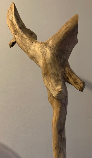 Sculpture en bois flotté de Loire : 'Tête de Cerf' - 94 cm de hauteur × 33 × 33 - Création Zen Curiosity