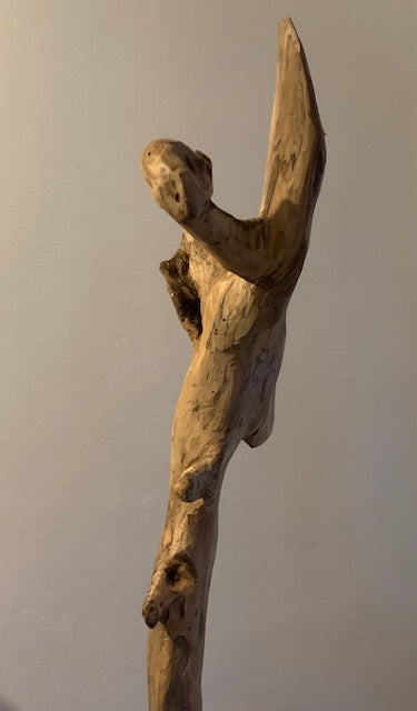 Sculpture en bois flotté de Loire : 'Tête de Cerf' - 94 cm de hauteur × 33 × 33 - Création Zen Curiosity