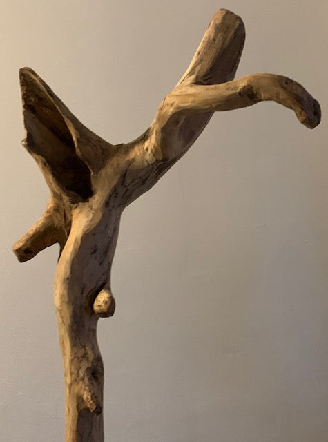 Sculpture en bois flotté de Loire : 'Tête de Cerf' - 94 cm de hauteur × 33 × 33 - Création Zen Curiosity