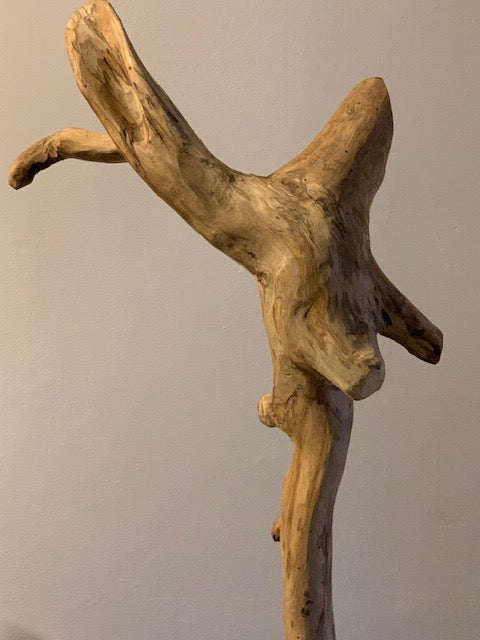 Sculpture en bois flotté de Loire : 'Tête de Cerf' - 94 cm de hauteur × 33 × 33 - Création Zen Curiosity