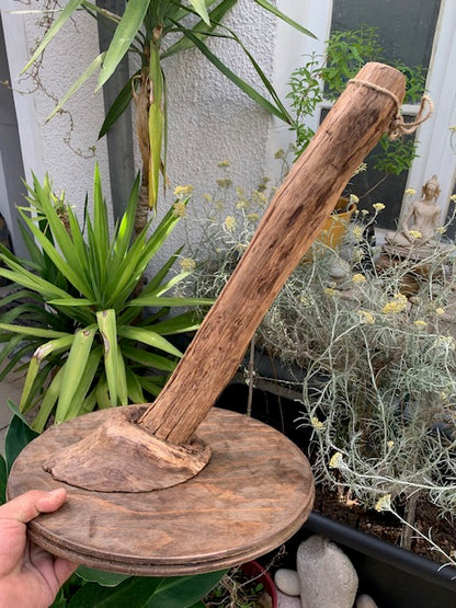 Support en bois pour gong, ou pour décoration, pied de lampe... - 55 x 35 cm - Création Zen Curiosity