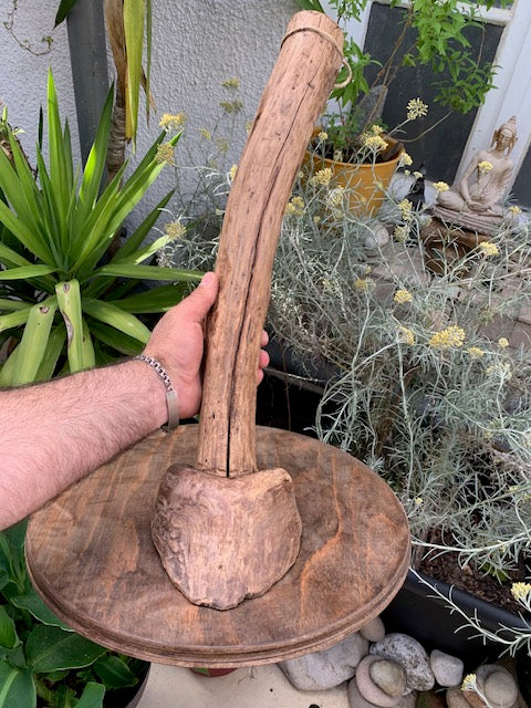 Support en bois pour gong, ou pour décoration, pied de lampe... - 55 x 35 cm - Création Zen Curiosity