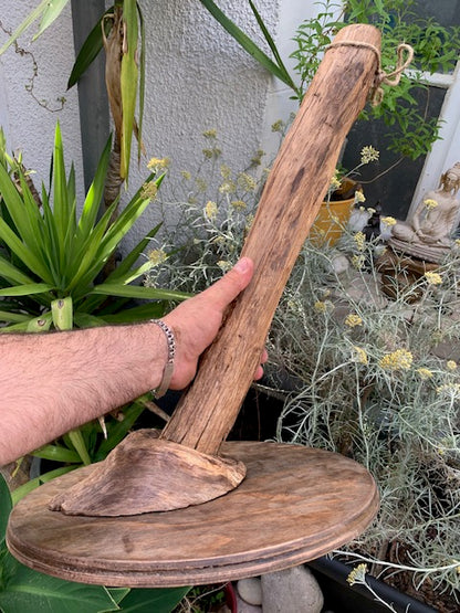 Support en bois pour gong, ou pour décoration, pied de lampe... - 55 x 35 cm - Création Zen Curiosity