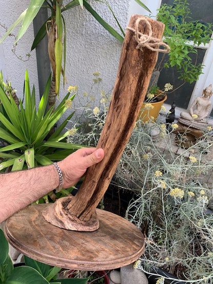 Support en bois pour gong, ou pour décoration, pied de lampe... - 55 x 35 cm - Création Zen Curiosity