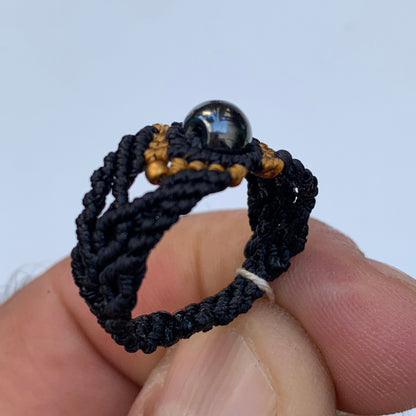 🧵 Bague fait main en coton résistant et perles AAA – Taille au choix, finitions soignées et sur mesure !