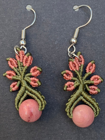 🧵 Boucles d’oreilles, superbes créations tissées à la main avec perle en pierre semi-précieuse – Choisissez votre perle et recevez une création sur mesure ! Fait par Créatipik (Fr°)