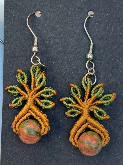 🧵 Boucles d’oreilles, superbes créations tissées à la main avec perle en pierre semi-précieuse – Choisissez votre perle et recevez une création sur mesure ! Fait par Créatipik (Fr°)
