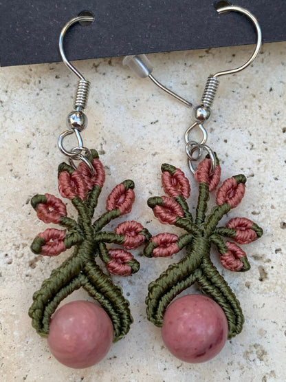 🧵 Boucles d’oreilles, superbes créations tissées à la main avec perle en pierre semi-précieuse – Choisissez votre perle et recevez une création sur mesure ! Fait par Créatipik (Fr°)