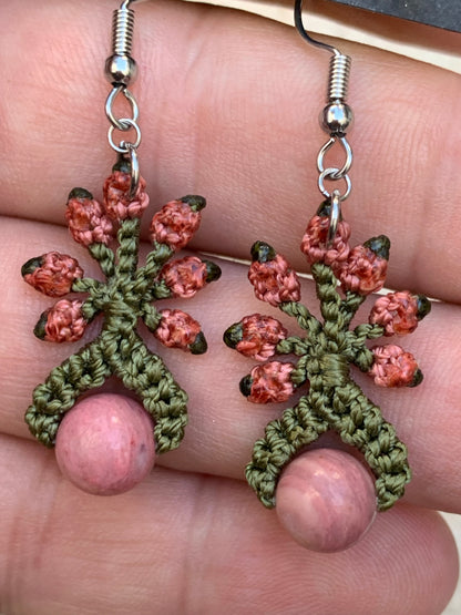 🧵 Boucles d’oreilles, superbes créations tissées à la main avec perle en pierre semi-précieuse – Choisissez votre perle et recevez une création sur mesure ! Fait par Créatipik (Fr°)