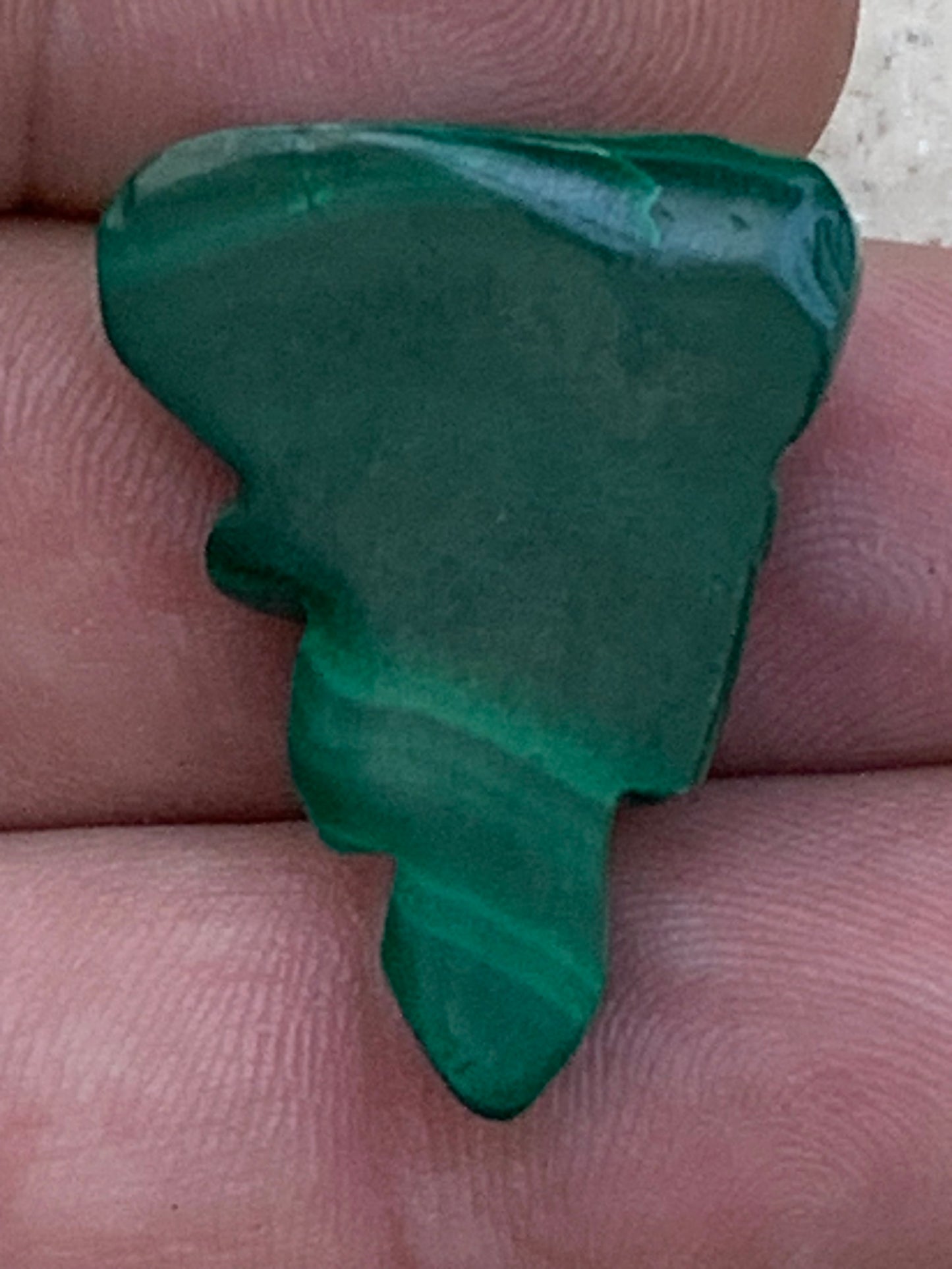 Malachite, cabochon de 29x21x10 - 9,6 grammes. Parfait en bijouterie, collection ,exposition...