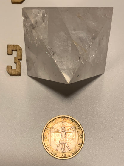 Octaèdre en cristal de roche, un des 5 Solides de Platon, taille S à XL. Modèles au choix - Vente à l'unité. ± 1,5 à 6 cm. Qualité A à AAA !