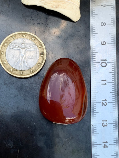 Cornaline, pendentif de 31mm de hauteur x 23 de largeur x 12 d'épaisseur. Vendu avec cordon réglable de couleur noire !