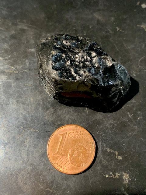 Tectite du Vietnam - 35 x 22 x 16 mm - 13,6 gr. - Famille des météorites