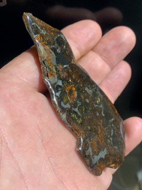 Selection of 'Pallasite Sericho' meteorites – from 6 to 40 g – magnificent inclusions of large olivine crystals