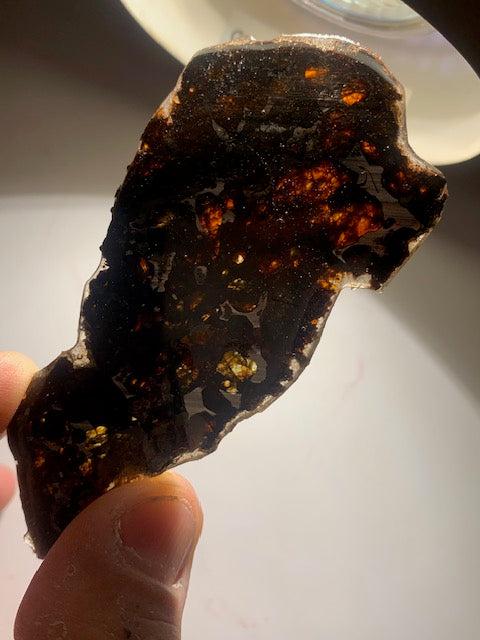 Selection of 'Pallasite Sericho' meteorites – from 6 to 40 g – magnificent inclusions of large olivine crystals
