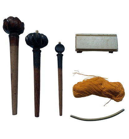 Pièces au détail pour Sitar Indien : Cheville, Pont, Frette, Fil à Frette (Écheveau) – Idéal pour réparer et restaurer votre Instrument !
