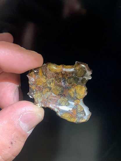 Selection of 'Pallasite Sericho' meteorites – from 6 to 40 g – magnificent inclusions of large olivine crystals