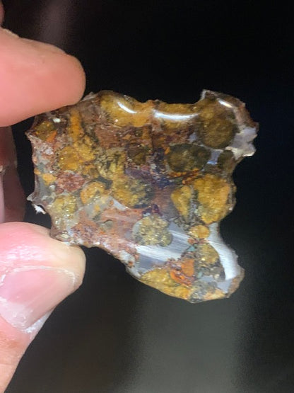 Selection of 'Pallasite Sericho' meteorites – from 6 to 40 g – magnificent inclusions of large olivine crystals
