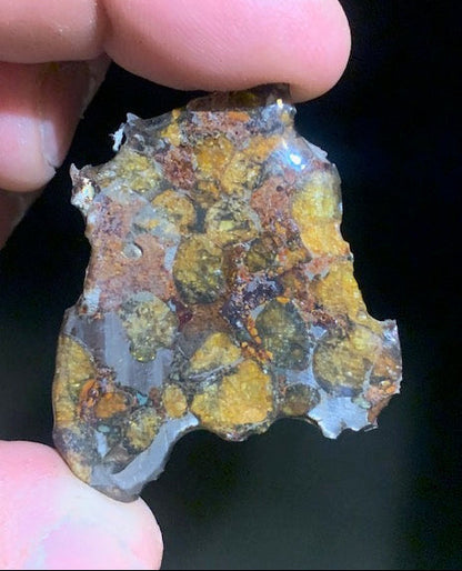 Selection of 'Pallasite Sericho' meteorites – from 6 to 40 g – magnificent inclusions of large olivine crystals