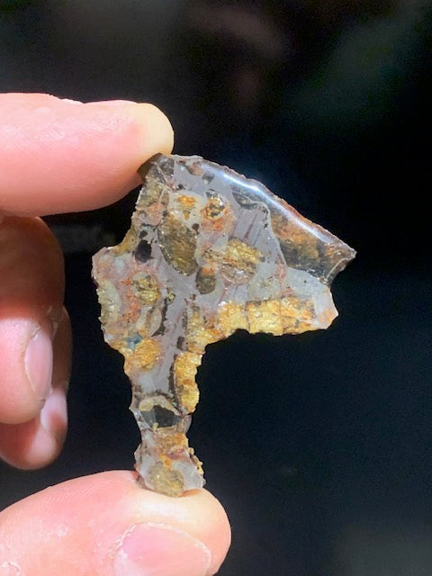 Selection of 'Pallasite Sericho' meteorites – from 6 to 40 g – magnificent inclusions of large olivine crystals