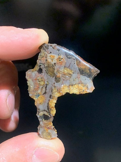 Selection of 'Pallasite Sericho' meteorites – from 6 to 40 g – magnificent inclusions of large olivine crystals
