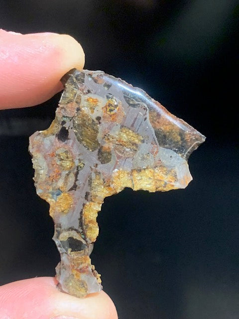 Selection of 'Pallasite Sericho' meteorites – from 6 to 40 g – magnificent inclusions of large olivine crystals