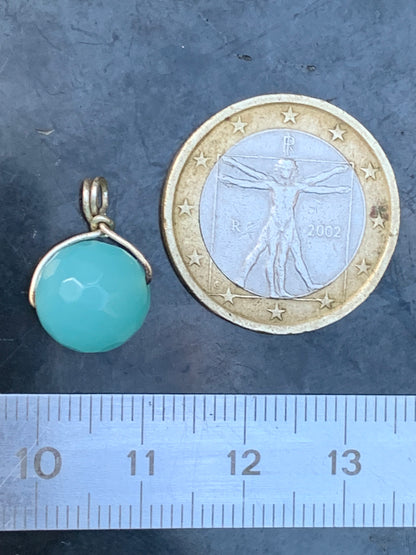 Amazonite, pendentif en Argent de 16mm de hauteur x 10 de largeur x 10 d'épaisseur. Vendu avec cordon réglable de couleur noire offert !