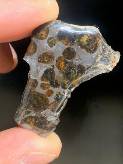 Selection of 'Pallasite Sericho' meteorites – from 6 to 40 g – magnificent inclusions of large olivine crystals