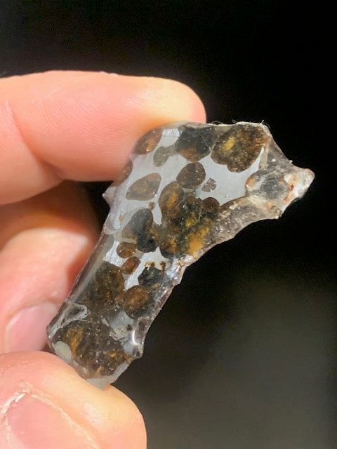 Selection of 'Pallasite Sericho' meteorites – from 6 to 40 g – magnificent inclusions of large olivine crystals