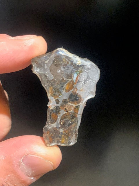 Selection of 'Pallasite Sericho' meteorites – from 6 to 40 g – magnificent inclusions of large olivine crystals